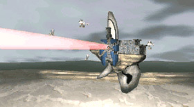 The Grig Orig opens fire with its beam laser.