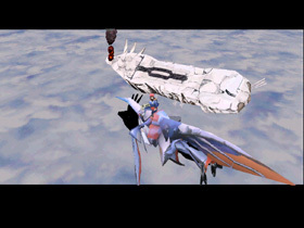 Lagi and Lundi watch the Ancient skyship sink into the clouds.