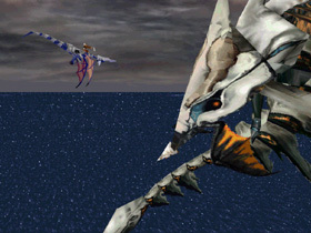 ...and exits as a giant serpent.