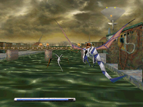 The dragon and Kyle chase the Dark Dragon through the Imperial capital located on the western shores of the Continent.
