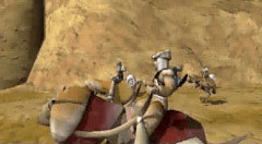 Kyle and his companions rode through the desert.