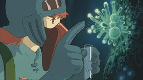 Nausicaa collecting spores.