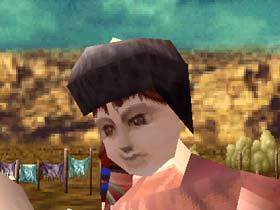 Fei outside tending to Marcus the coolia.