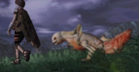 Orta followed by her dragon pup.