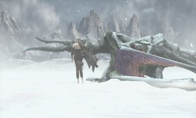 Orta comforts the weakened dragon.