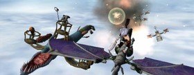 Mobo and Orta evade the attacks.