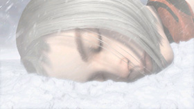 Orta lies unconscious in the snow.