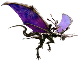 Orta riding her dragon.