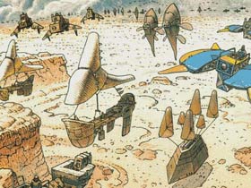 Moebius' illustration of the Imperial fleet from Panzer Dragoon.