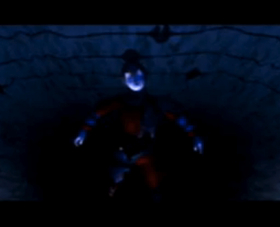 Edge's body floats lifelessly in the water.