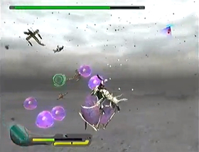 Baldors fire purple orbs at Orta and her dragon.