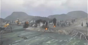 The Empire fires at the lathum.