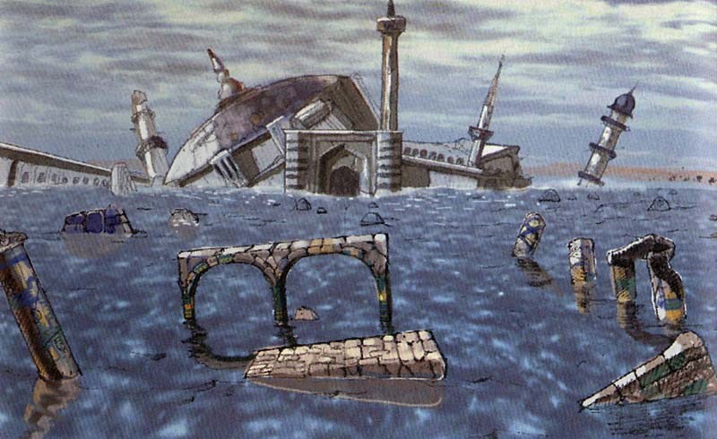 The building architecture in the original Panzer Dragoon (artwork).