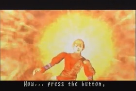 The dragon program asks the Divine Visitor to press the button.