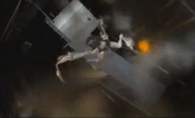 Edge knocks the pure-type into the ruins below.