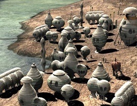 The Wormriders' den was built on the back of a lathum.