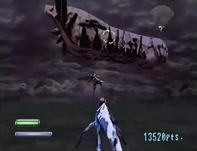 The dragon rider duo chase the gigantic ship.