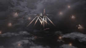 The Vermana's search lights push through the darkness.