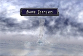 Edge encounters a tornado breaking through the clouds.