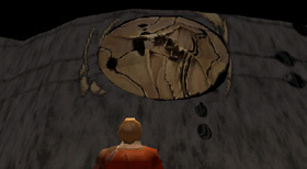 Edge looks up to see a dragon crest.