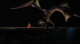 Edge's dragon flies towards his new rider.