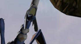 The blue dragon mourns his rider's death.