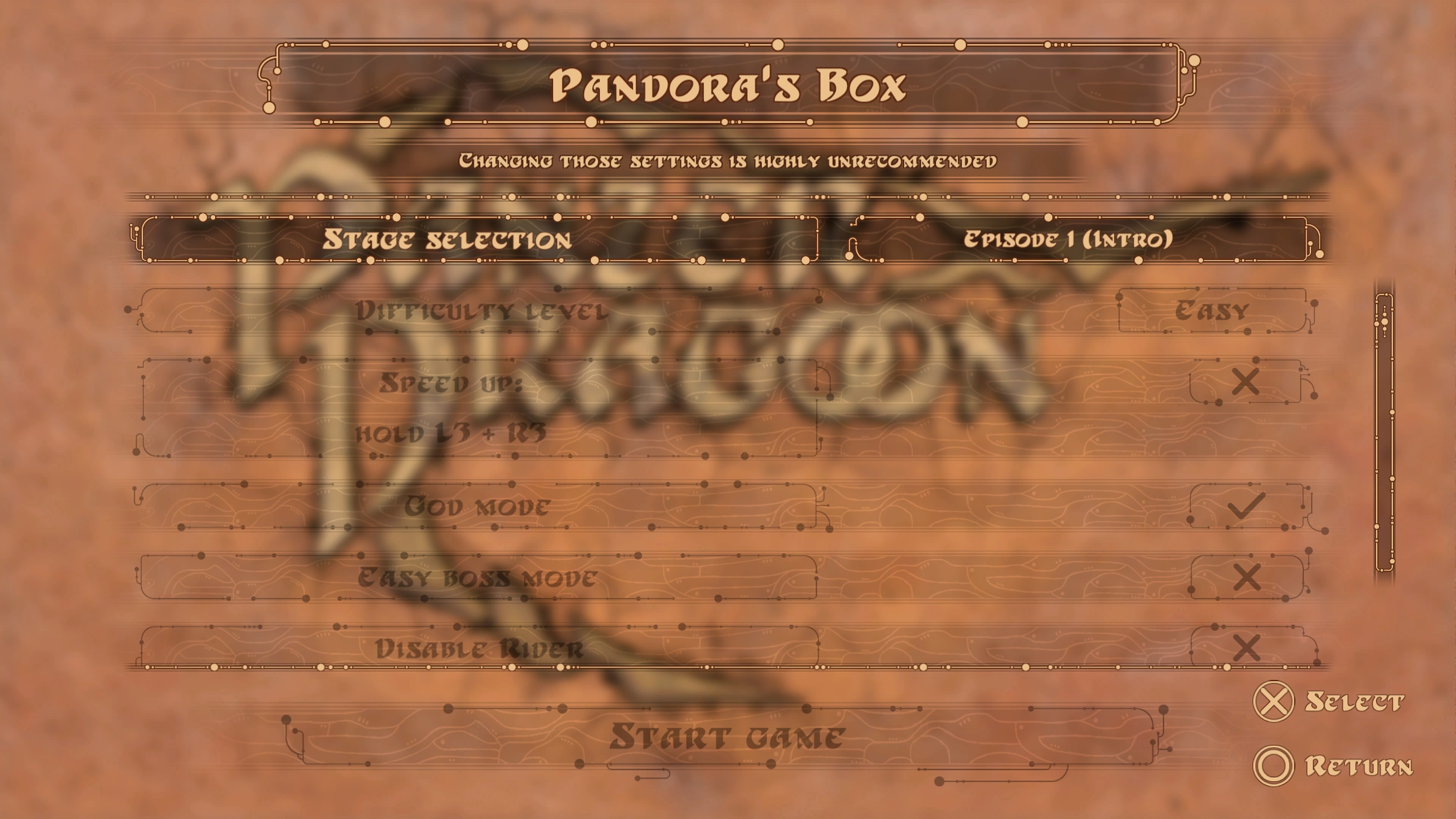 Pandora's Box makes the game more configurable.