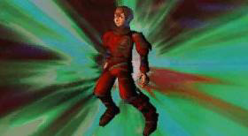 Edge is held in mid air.