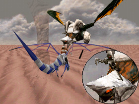 As we can see, the drone riding the Dark Dragon is the equal and opposite of the Sky Rider right down to the gun he wields.