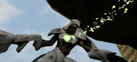 A trail of light leaves the Sky Rider's chest.