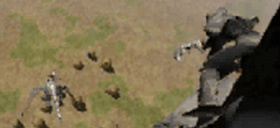 A behind view of the Dark Dragon's rider.