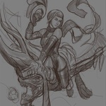 Orta and Her Dragon Sketch