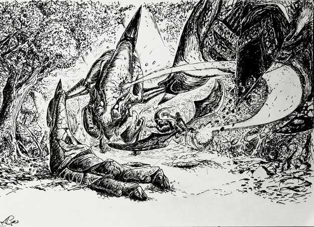 Dead In Its Tracks: Taboo Golia's Doom (Pen on Paper)