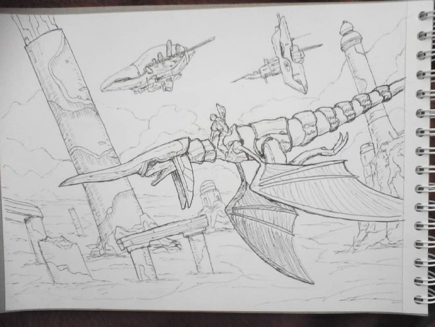 Panzer Dragoon: Remake Inktober Sketch