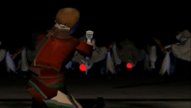 Panzer Dragoon Saga Cutscene Screenshot: Edge Meets His Dragon