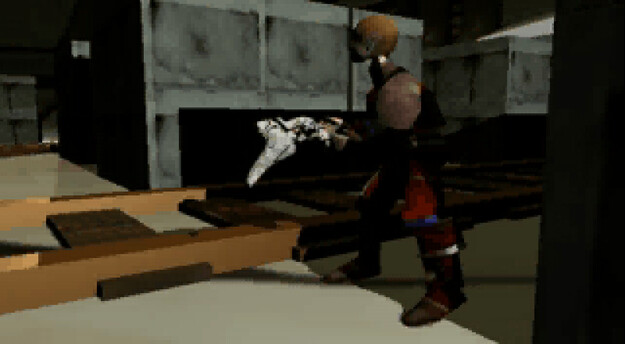 Panzer Dragoon Saga Cutscene Screenshot: Edge Explores Shelcoof and is Captured