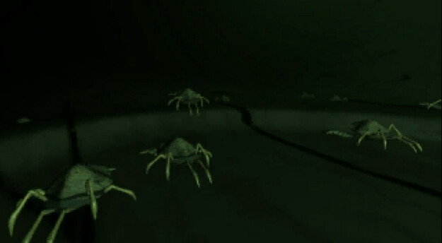 Panzer Dragoon Saga Cutscene Screenshot: Into the Underground Ruins
