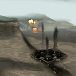 Panzer Dragoon Saga Cutscene Screenshot: Atolm's Death and Destruction of Zoah