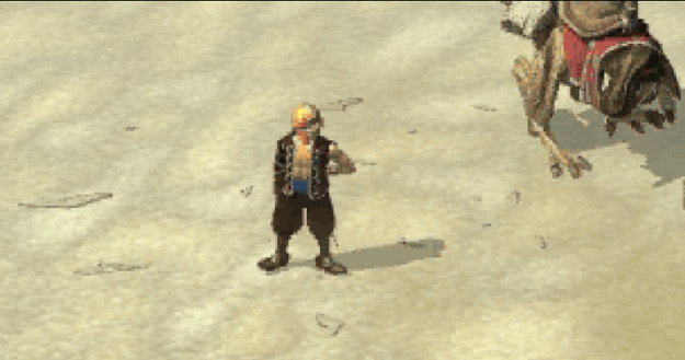 Panzer Dragoon Saga Cutscene Screenshot: Gash Waits