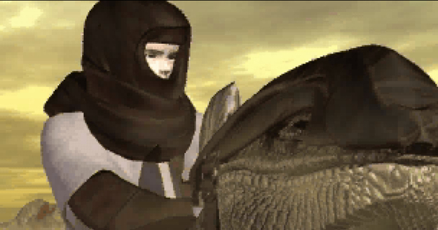 Panzer Dragoon Saga Cutscene Screenshot: Azel's Journey
