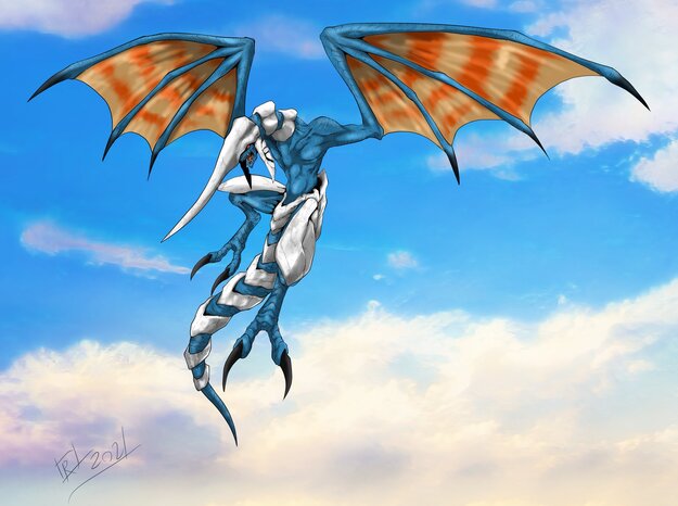 Blue Dragon Flying
