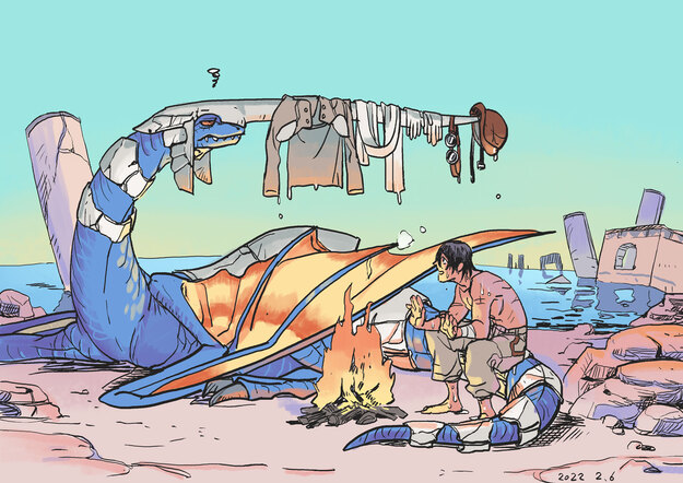 Drying Laundry on the Blue Dragon