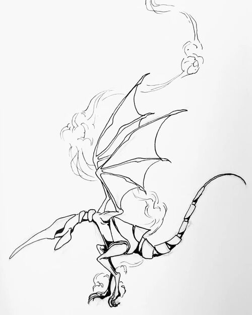 Blue Dragon Drawing