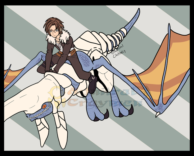 Blue Dragon and Squall Leonhart