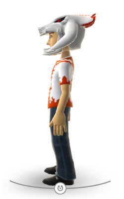 Xbox Live Avatar - White Reaver Helmet and T-Shirt Left Side View